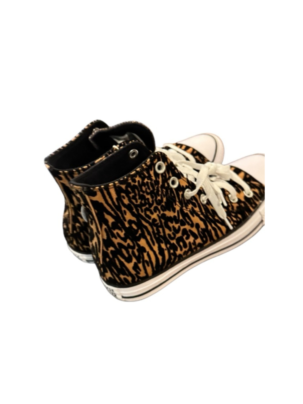 Women's Converse Leopard Print High-Top Sneakers Size 8 Brown/Black - Picture 3 of 7